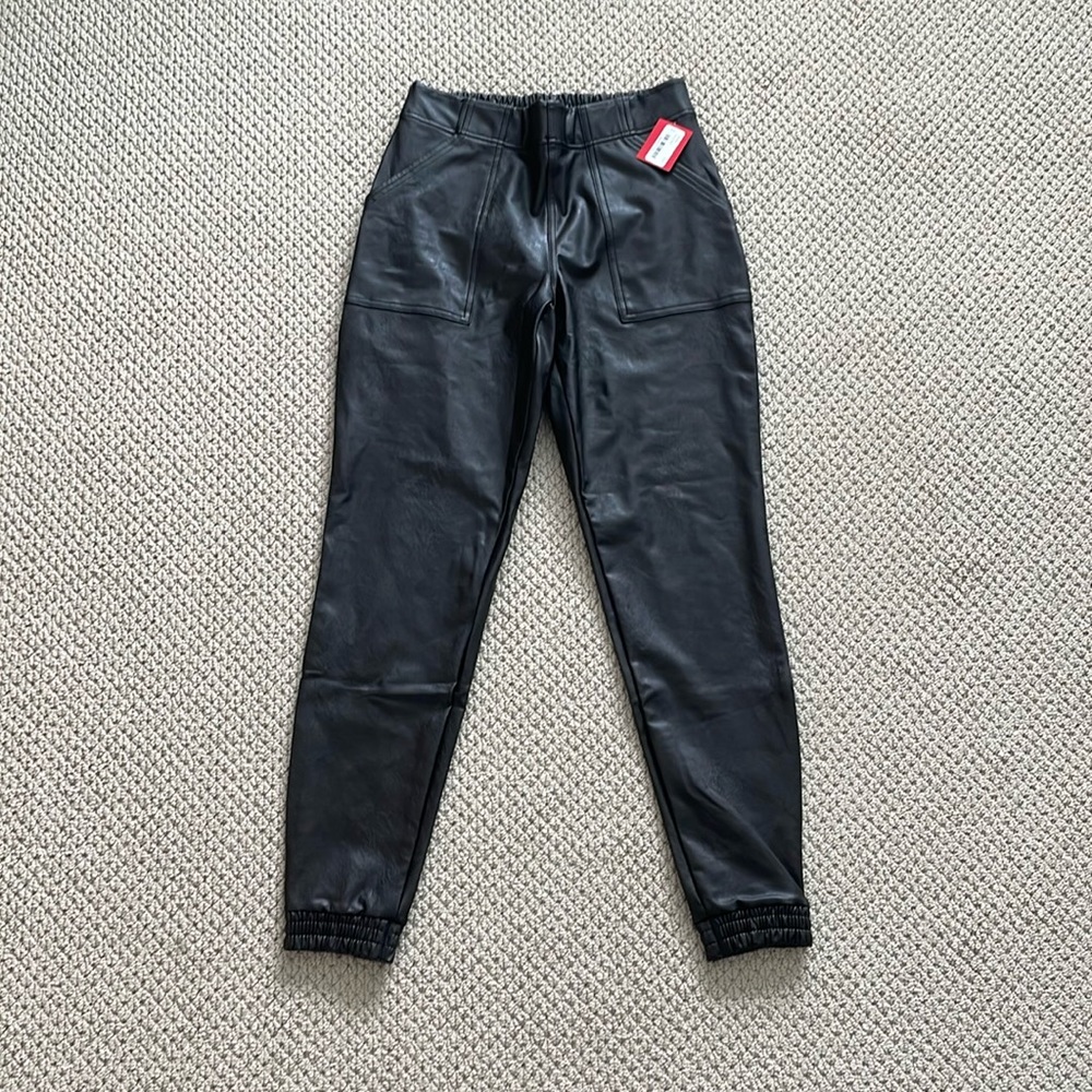 NWT Spanx faux leather joggers